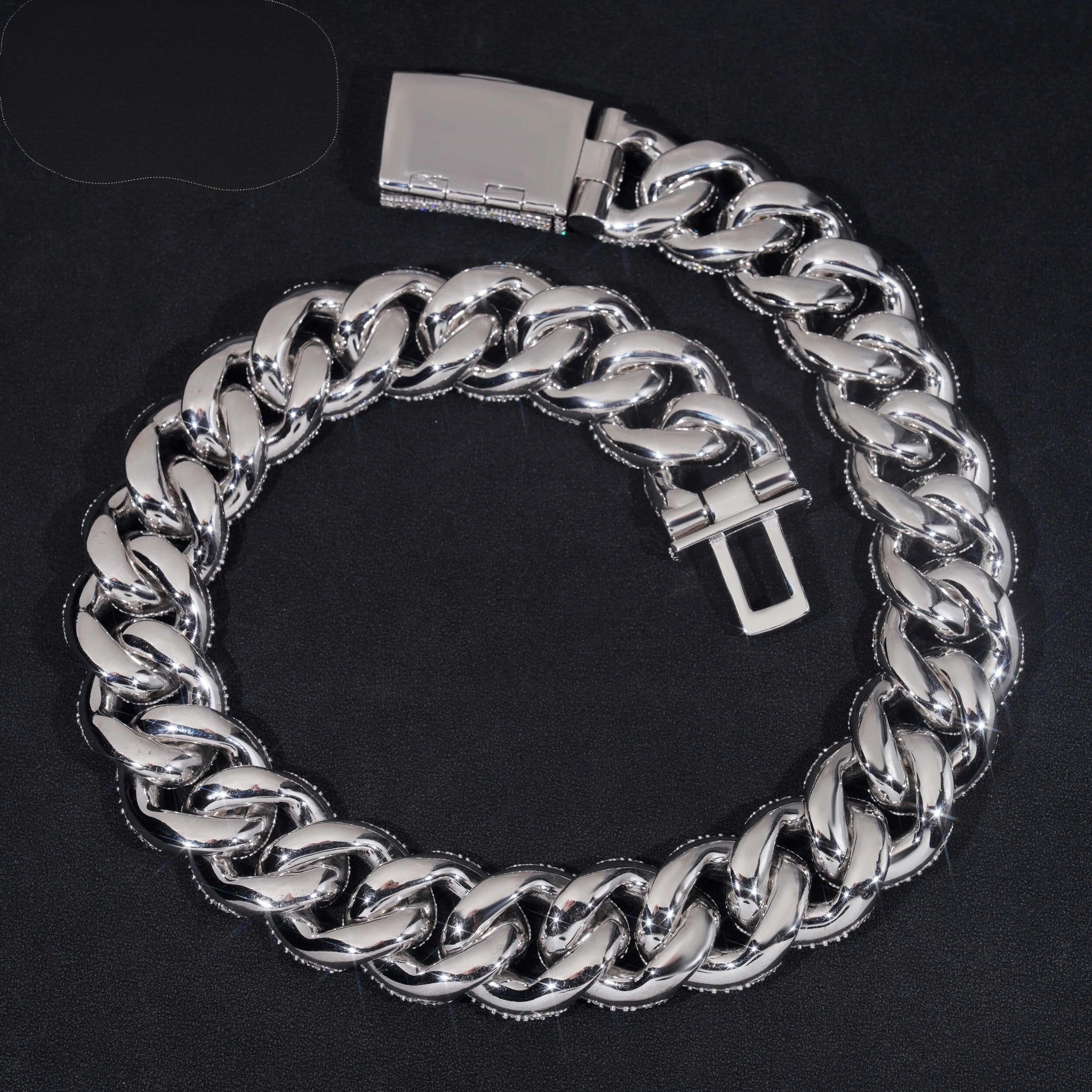 Big Heavy Solid 28MM GRA Certificate 925 Sterling Silver Miami Moissanite Diamond Cuban Link Chain