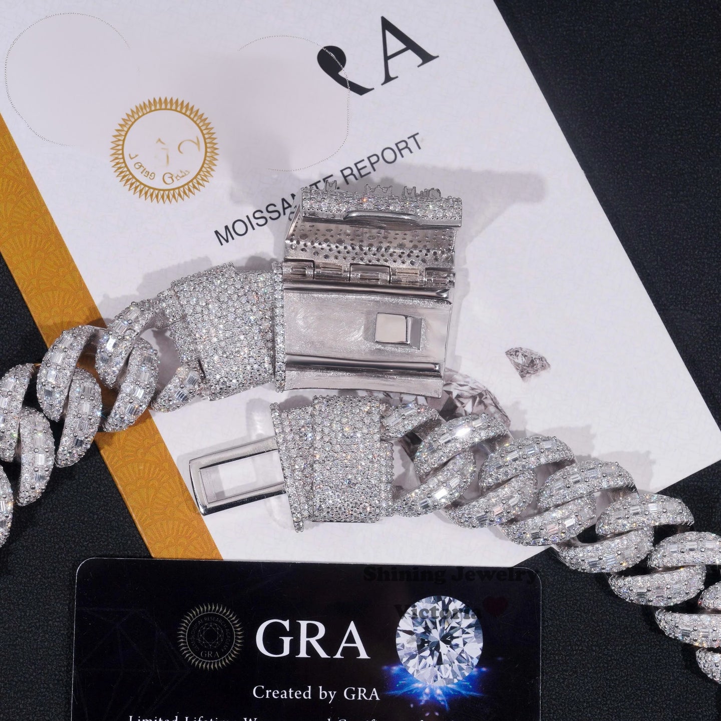 Bulk Size 22MM S925 Solid Silver Iced Out Hip Hop Jewelry Moissanite Diamond VVS Miami Cuban Link Chain Mosaic Cuban Chain