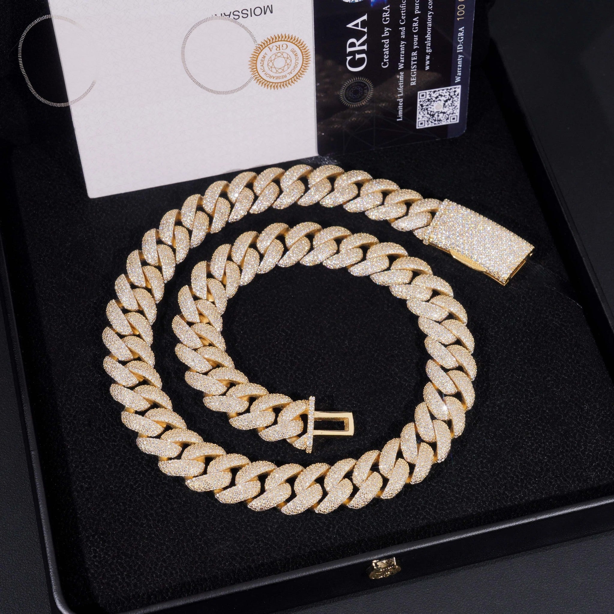 Rapper Hip Hop Jewelry 16mm 5 Rows Stones Solid 925 Sterling Silver Gold Plated Iced Out Moissanite Miami Cuban Link Chain