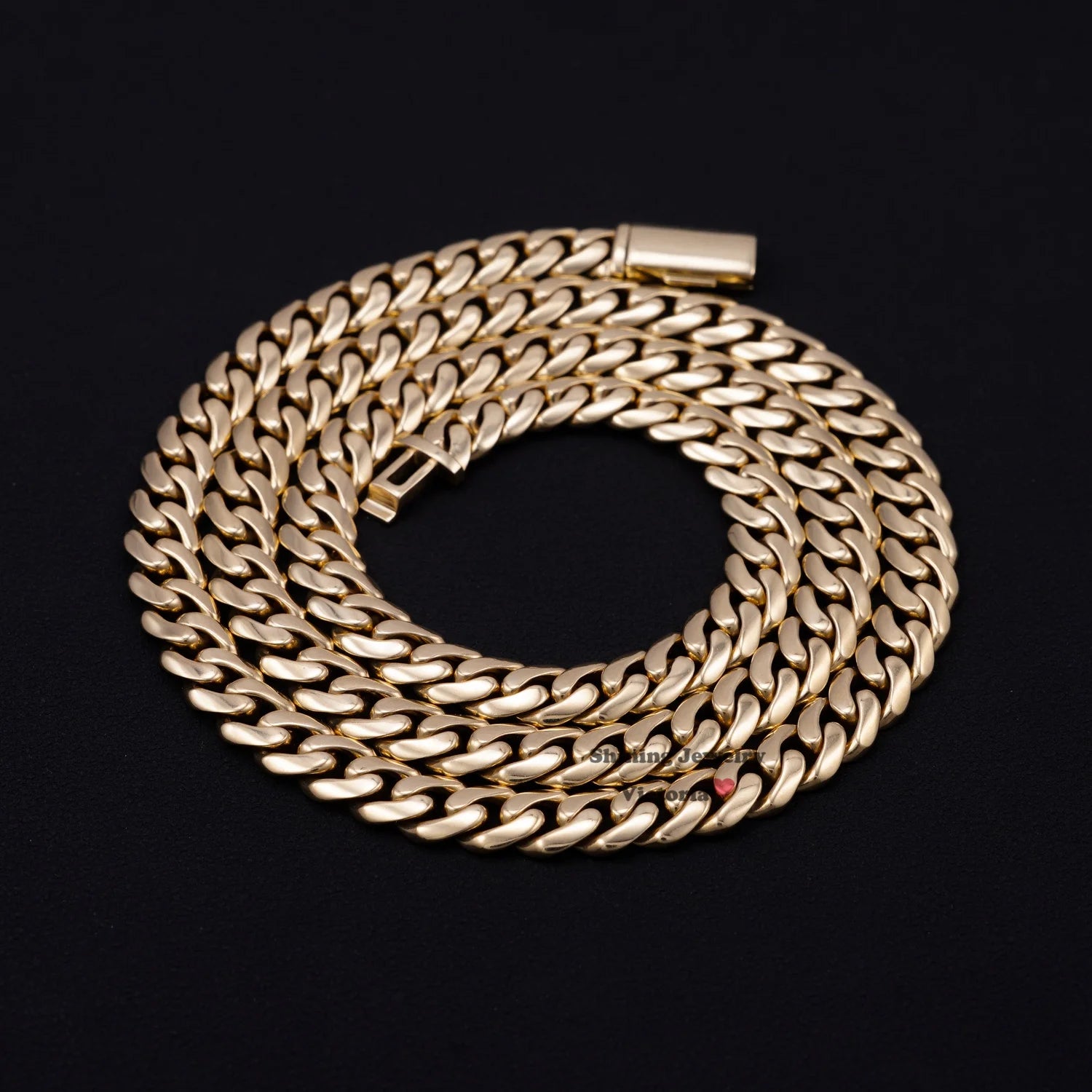 Plain Cuban Necklace Unisex Necklace Jewelry 8MM 22" 68.4 Gram 10K Solid Real Gold Cuban Link Chain