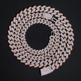 Hot Sell Men Necklace Sterling Silver 10MM 13MM Three Rows Rose Gold Cuban Link Chain Iced Out VVS Moissanite Diamond Necklace