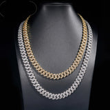 RTS Promotion Price 12MM Gold Plated 925 Sterling Silver VVS Moissanite Hip Hop Jewelry Iced Out Cuban Link Chain Necklace