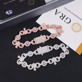 Pass Diamond Tester 925 Sterling Silver Hip Hop Iced Out Cross Infinity Cuban Link Moissanite Diamond Bracelet