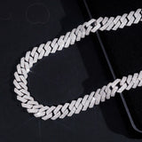 Hot Sale Hip Hip Jewelry GRA Certificate 14mm Three Row 925 Silver Moissanite Iced Out Cuban Link Chain
