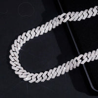 Hot Sale Hip Hip Jewelry GRA Certificate 14mm Three Row 925 Silver Moissanite Iced Out Cuban Link Chain