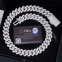 Hip Hop Miami Necklace 4 Rows Diamond Iced Out 925 Sterling Silver 20mm Moissinite Cuban Link Chain