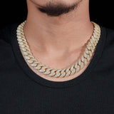 Rapper Hip Hop Jewelry 16mm 5 Rows Stones Solid 925 Sterling Silver Gold Plated Iced Out Moissanite Miami Cuban Link Chain