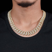 Rapper Hip Hop Jewelry 16mm 5 Rows Stones Solid 925 Sterling Silver Gold Plated Iced Out Moissanite Miami Cuban Link Chain