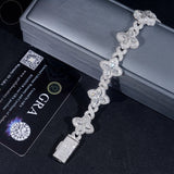 Hot Selling Hip Hop Style Rapper 925 Sterling Silver Men Infinity Cuban Link Moissanite Clover Bracelet