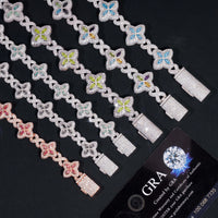 Hot Sale New Design Hip Hop Colorful Marquise 925 Silver VVS Moissanite Iced Out Bracelet