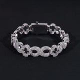New Design Hip Hop Jewelry Real 925 Sterling Silver Pass Diamond Tester Fully Iced Out Flower Infinity Cuban Link Bracelet
