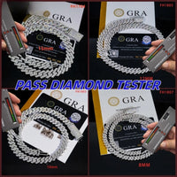 Iced Out Drip Moissanite 2 Rows Miami Gold Cuban Chain Necklace 925 Sterling Silver Diamond Moissanite Cuban Link Chain