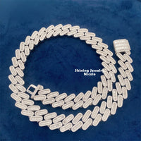Fine Jewelry Luxury Hip Hop 18mm Iced Out Heavy 925 Silver Moissanite Diamond Cuban Link Chain