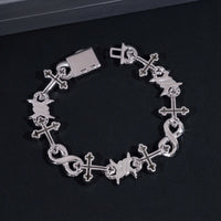 New Arrival Hip Hop Jewelry 925 Sterling Silver Pass Diamond Tester Iced Out Cross Infinity Link Moissanite Cuban Bracelet