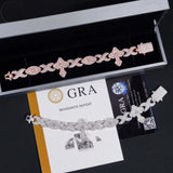 Wholesale Price Hip Hop Jewelry 925 Sterling Silver Pass Diamond Tester Iced Out Infinity Cross Eye Cuban Link Bracelet