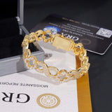 New Arrivals Hip Hop GRA Certificate 11mm 925 Silver Infinity Clover Cuban Mens Moissanite Bracelet