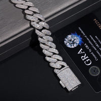 Fine Jewelry Hip Hop 16mm Mens 925 Sterling Silver Diamond Iced Out VVS Moissanite Cuban Link Bracelet