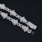 New Arrival VVS Moissanite Necklace Solid 925 Silver Cuban Link Hip Hop Jewelry Iced Out Flower Cross Link Cuban Necklace