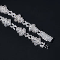 New Arrival VVS Moissanite Necklace Solid 925 Silver Cuban Link Hip Hop Jewelry Iced Out Flower Cross Link Cuban Necklace