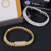 Factory Price 10mm Width 2Rows 925 Solid Silver Iced Out GRA