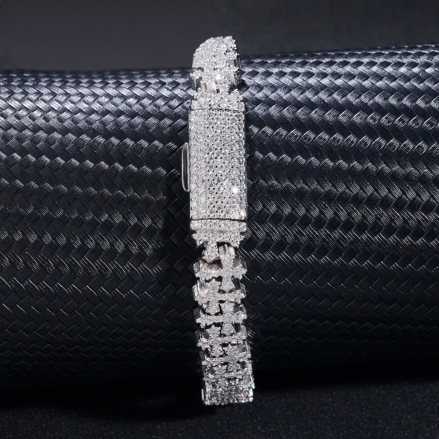 Pass Diamond Tester Silver 925 Gold Plated Hip Hop Jewelry Custom VVS Moissanite Cuban Link Chain Cross Bracelet