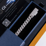 Hot Selling 925 Sterling Silver 8mm Width 2 Row Hip Hop Iced Out Moissanite Cuban Link Bracelet