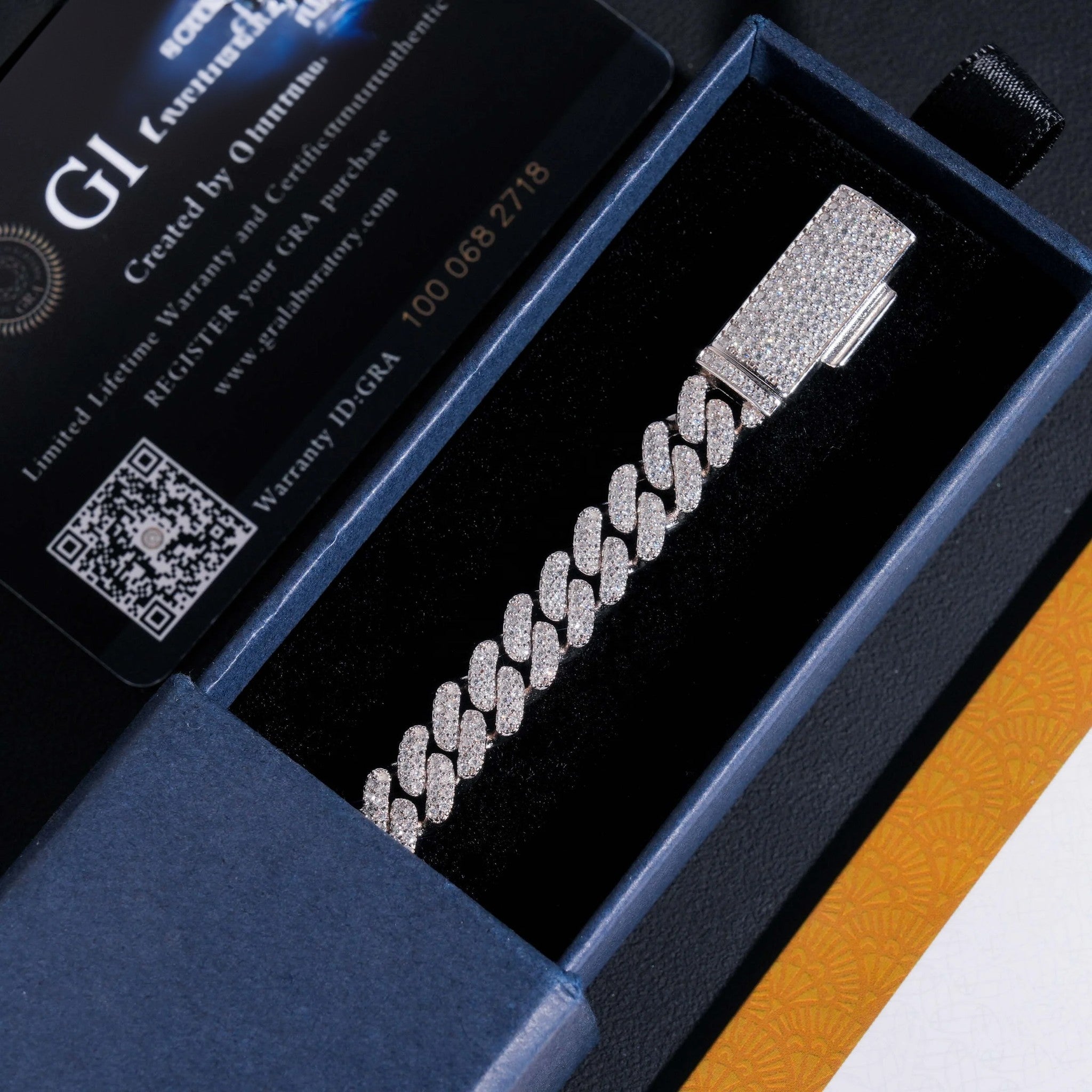 Hot Selling 925 Sterling Silver 8mm Width 2 Row Hip Hop Iced Out Moissanite Cuban Link Bracelet