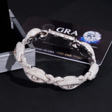 Hot Selling 925 Sterling Silver Hip Hop Iced Out Infinity Eye Moissante Cuban Link Bracelet