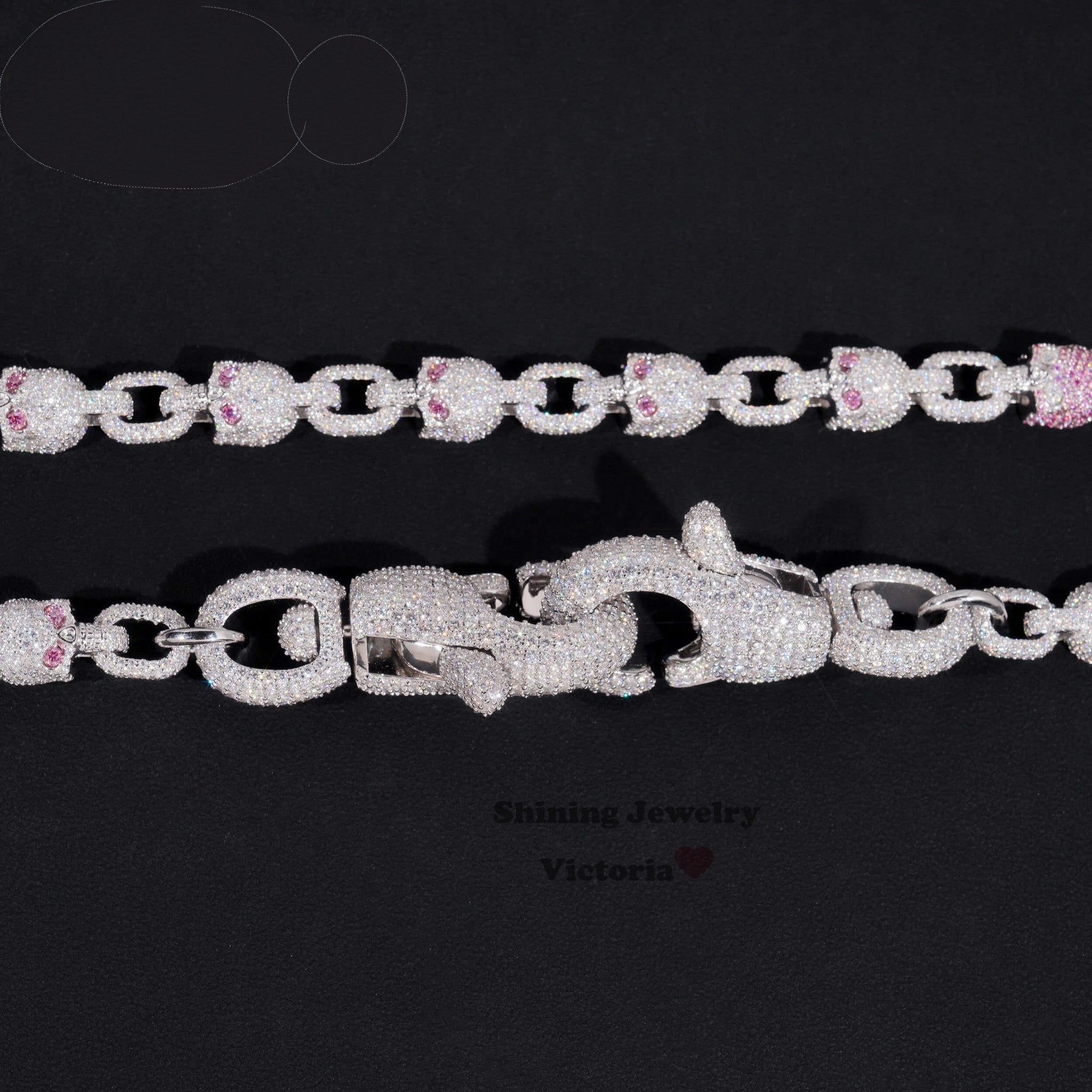 New Trendy Iced Out 13MM Figaro Chain 925 Sterling Silver VVS Moissanite Diamond Cuban Link Chain Men Necklaces
