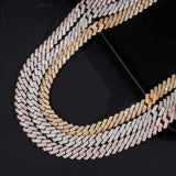 Promotion Factory Price Hip Hop Jewelry 12mm Solid 925 Sterling Silver Gold Plated GRA VVS Iced Out Moissanite Cuban Link Chain