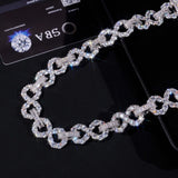 Hip Hop Style Baguette Diamond 925 Sterling Silver Iced Out 16mm Cuban Moissanite Infinity Link Chain
