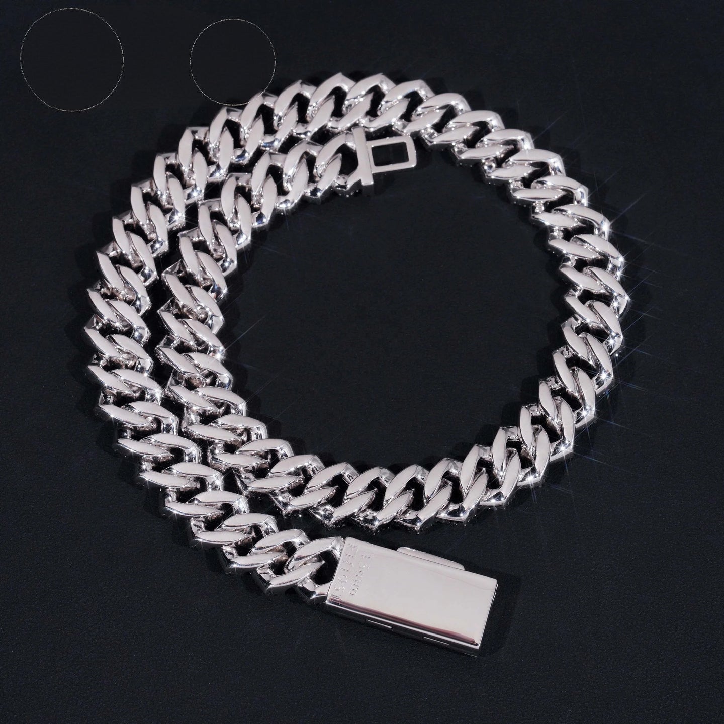 High Quality Heavy Hip Hop 15mm Width 925 Silver VVS Moissanite Iced Out Cuban Link Chain