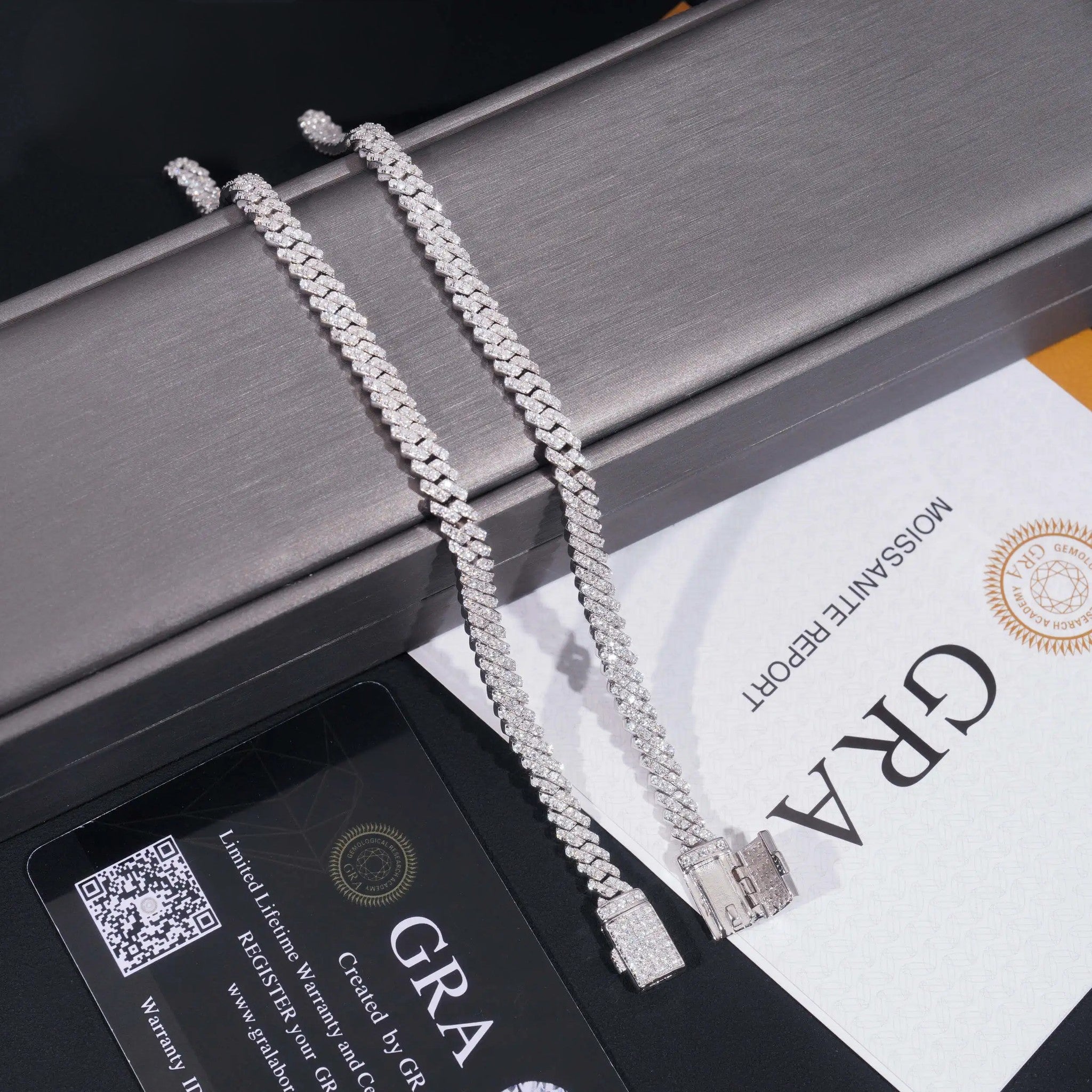 Hot Sale RTS Cuban Chain 5mm ONE ROW Moissanite Pass Diamond Tester 925 Silver Gold Plated Cuban Link Chain Fine Jewelry