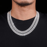 Factory Price Hip Hop Jewelry 10mm Solid 925 Sterling Silver Gold Plated GRA VVS Iced Out Moissanite Miami Cuban Link Chain