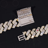 20MM Big Heavy Hip Hop Luxury Cuban Necklace 925 Silver Baguette Iced Out VVS Moissanite Lab Diamond Miami Cuban Link Chain