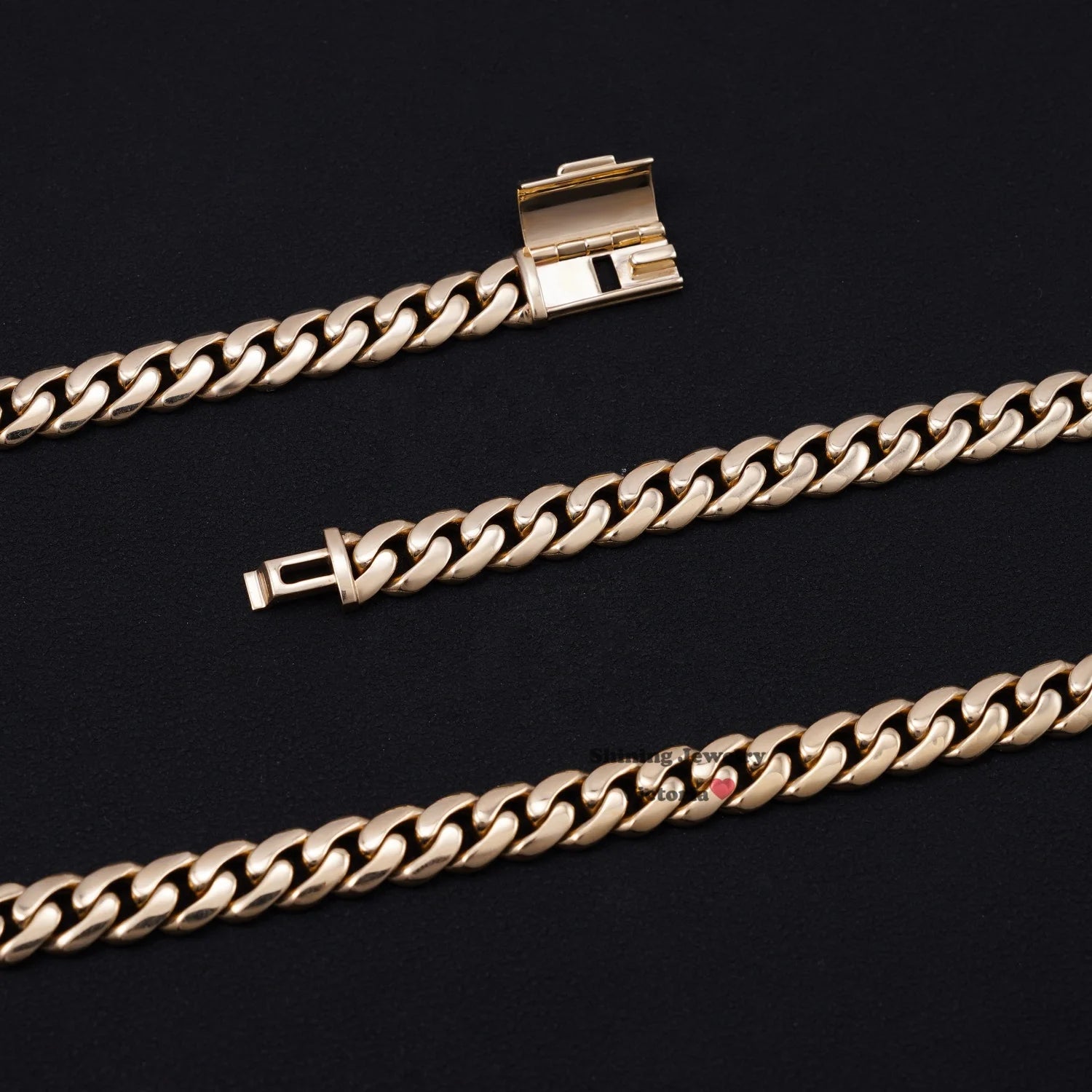 Plain Cuban Necklace Unisex Necklace Jewelry 8MM 22" 68.4 Gram 10K Solid Real Gold Cuban Link Chain