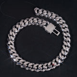 Bulk Size 22MM S925 Solid Silver Iced Out Hip Hop Jewelry Moissanite Diamond VVS Miami Cuban Link Chain Mosaic Cuban Chain