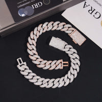 Rapper Jewelry Hip Hop Mens 15mm Iced Out 925 Sterling Silver Two Tone Moissanite Cuban Bracelets