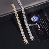 New Arrivals Hip Hop 7mm High Quality Hand Cut Miracle Plate 925 Silver Cuban Link Chain VVS Moissanite Bracelet
