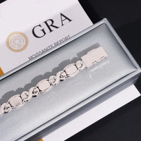 Hot Selling 925 Sterling Silver Hip Hop Iced Out Infinity Eye Moissante Cuban Link Bracelet