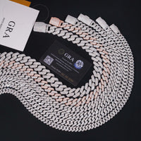 Iced Out Jewelry Classic 10mm 12mm 13mm 14mm 15mm 18mm Moissanite Diamond Hip Hop 925 Silver Cuban Link Chain