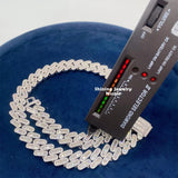 Fine Jewelry Luxury Hip Hop 18mm Iced Out Heavy 925 Silver Moissanite Diamond Cuban Link Chain