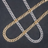 RTS Promotion Price 12MM Gold Plated 925 Sterling Silver VVS Moissanite Hip Hop Jewelry Iced Out Cuban Link Chain Necklace