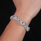 13mm Hip Hop Men Jewelry Diamond Iced Out Infinity Bracelets Colored Moissanite Cuban Link Bracelet Cat Eye Bracelet