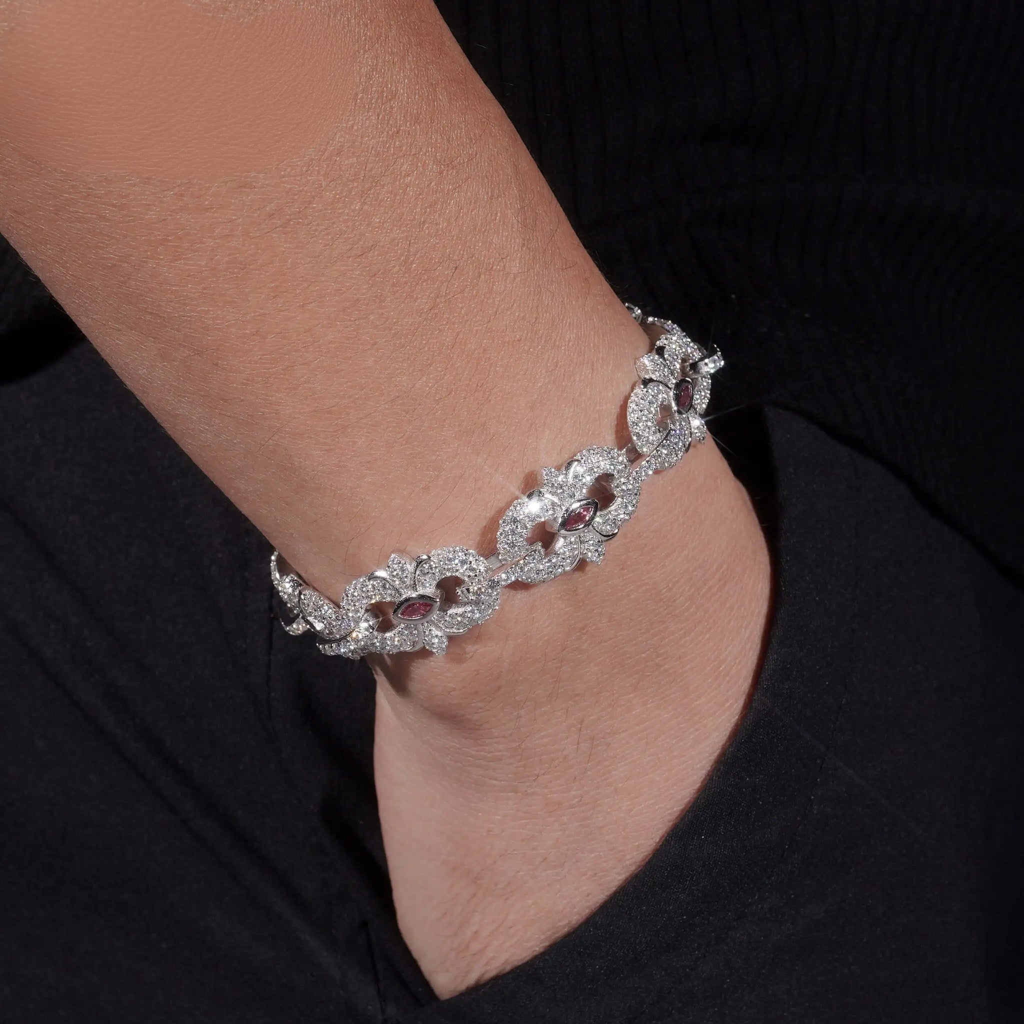 Pass Diamond Tester Silver 925 Gold Plated Hip Hop Jewelry Custom Men Eye Cross Color VVS Moissanite Cuban Link Chain Bracelet