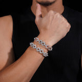 Ready to Ship 13MM Width Solid Sterling Silver 925 Gold Plated Hip Hop VVS Moissanite Infinity Cuban Link Chain Bracelet