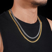 New Stocks Factory Price Hip Hop Jewelry 6mm Solid 925 Sterling Silver Moissanite Lock Stainless Steel Cuban Link Chain