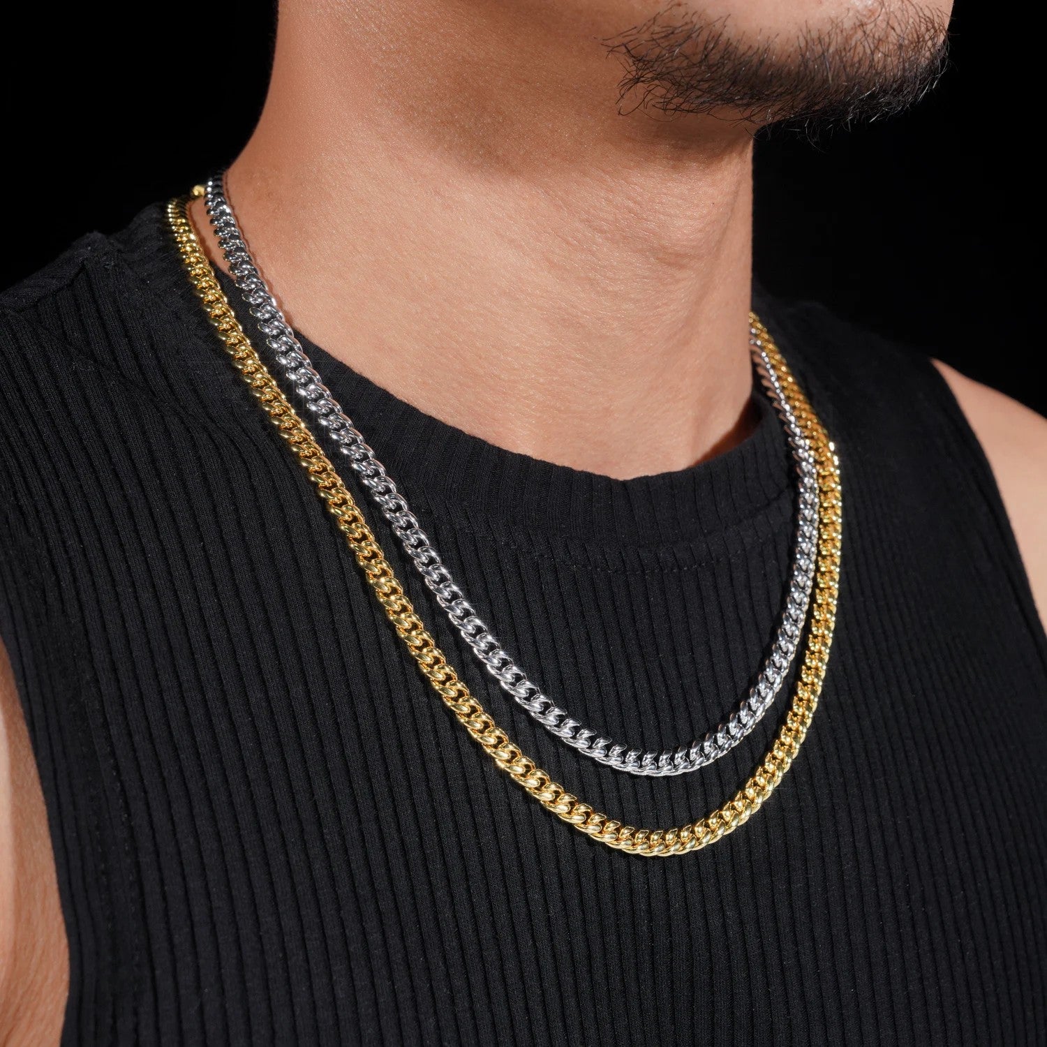 New Stocks Factory Price Hip Hop Jewelry 6mm Solid 925 Sterling Silver Moissanite Lock Stainless Steel Cuban Link Chain