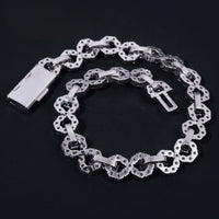 Hip Hop Style Baguette Diamond 925 Sterling Silver Iced Out 16mm Cuban Moissanite Infinity Link Chain