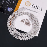 Promotion Factory Price Hip Hop Jewelry 12mm Solid 925 Sterling Silver Gold Plated GRA VVS Iced Out Moissanite Cuban Link Chain